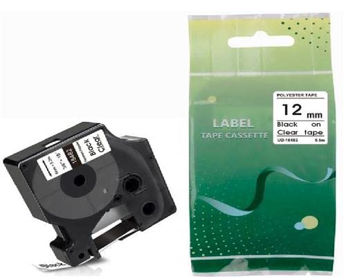 1x kompatible Dymo D1 Etikettenband Schwarz auf Transparent 45010 a45010 12mm x 7m, Black Clear Label Cassette für Dymo LabelManager LM160 LM210D LM260P LM280 LM360D LM420P von Rapima
