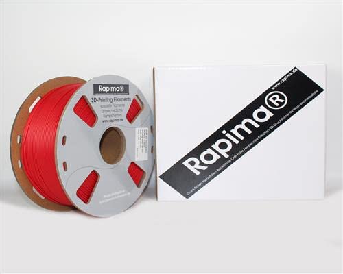 FLEX Filament 1.75 PLA ROT, 1KG 3D Drucker Filament PLA Präzision 1,75 mm +/- 0,02 mm, Blasenfreies und Abbaubares Material für 3D Drucker von Anycubic Kobra, Mega, Ender und anderer Serien von Rapima