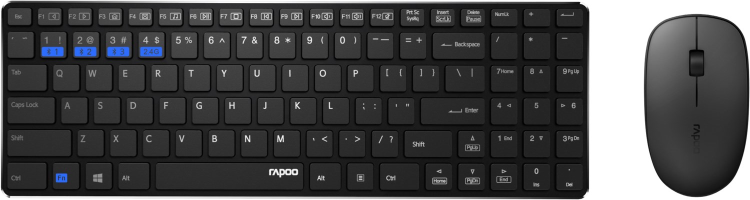 9300M Kabelloses Tastatur-Set schwarz von Rapoo