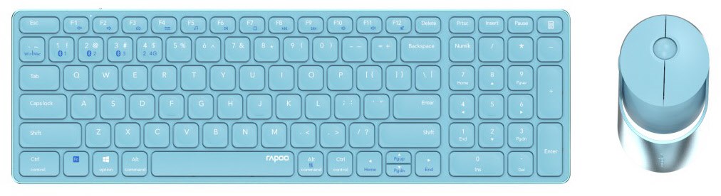 9750M (DE) Kabelloses Tastatur-Set blau von Rapoo