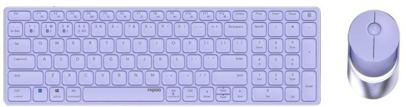 9750M (DE) Kabelloses Tastatur-Set lila von Rapoo