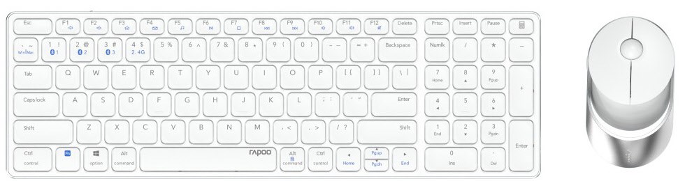 9750M (DE) Kabelloses Tastatur-Set weiß von Rapoo