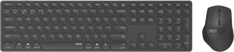 9800M Set (DE) Kabelloses Tastatur-Set dunkelgrau von Rapoo