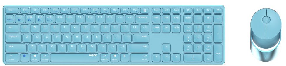 9850M (DE) Kabelloses Tastatur-Set blau von Rapoo