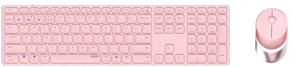9850M (DE) Kabelloses Tastatur-Set rosa von Rapoo