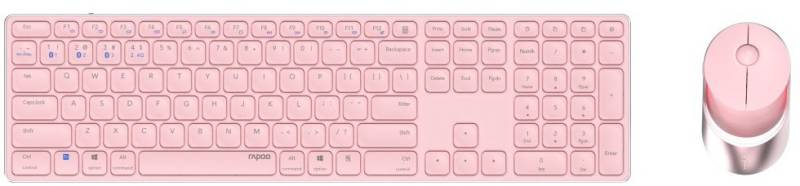9850M (DE) Kabelloses Tastatur-Set rosa von Rapoo