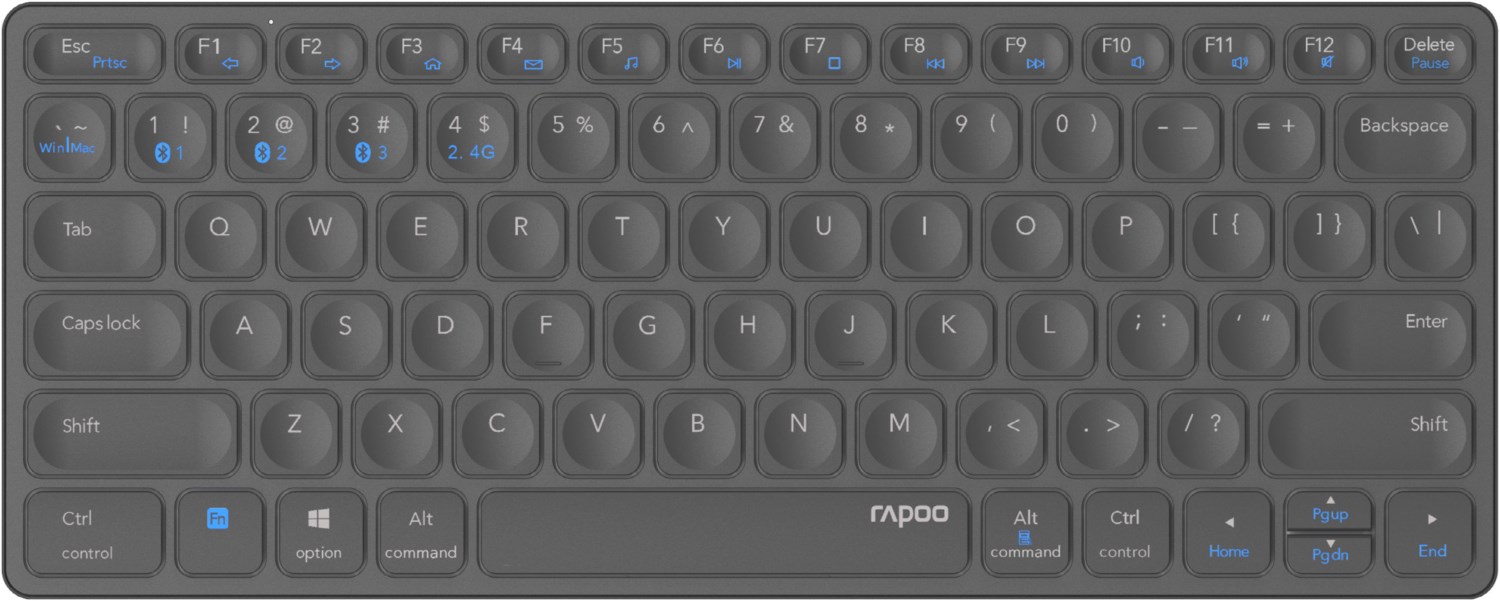 E9600M (DE) Bluetooth Tastatur dunkelgrau von Rapoo
