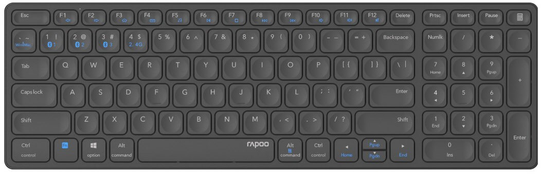 E9700M (DE) Bluetooth Tastatur dunkelgrau von Rapoo