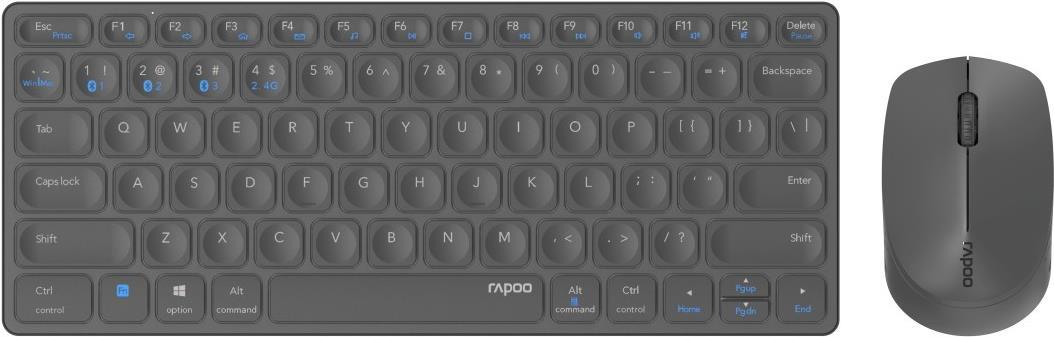 Hama 9600M Tastatur Maus enthalten QWERTY Deutsch Grau (00217377) von Rapoo