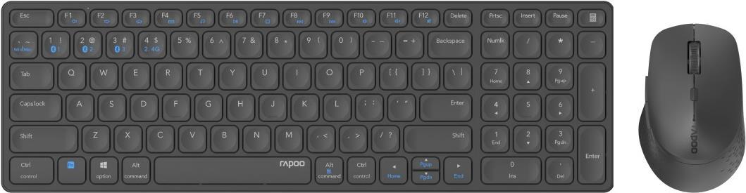 Hama 9700M Tastatur Maus enthalten QWERTY Deutsch Grau (00217383) von Rapoo