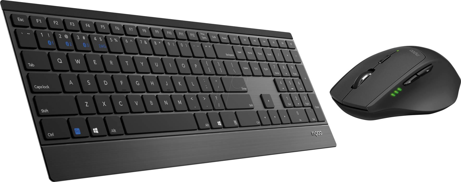 RAPOO 9500M SW - Tastatur-/Maus-Kombination, Bluetooth/Funk, schwarz, DE von Rapoo