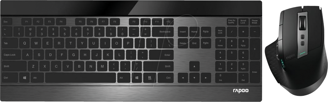 RAPOO 9900M SW - Tastatur-/Maus-Kombination, Bluetooth/Funk, dunkelgrau von Rapoo
