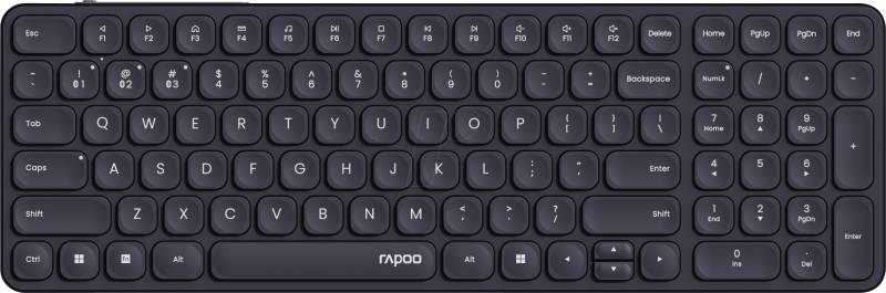 RAPOO E9310M SW - Funk-Tastatur, Bluetooth/Funk, schwarz, DE von Rapoo