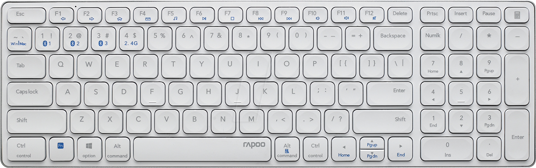 RAPOO E9700M WS - Funk-Tastatur, Bluetooth, DE von Rapoo