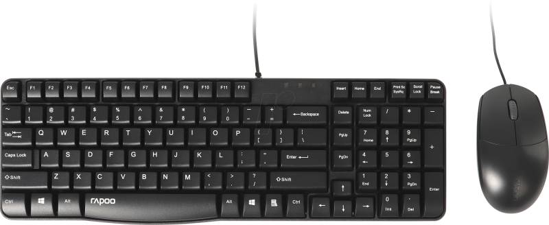 RAPOO NX1820 SW - Tastatur-/Maus-Kombination, USB, schwarz, DE von Rapoo