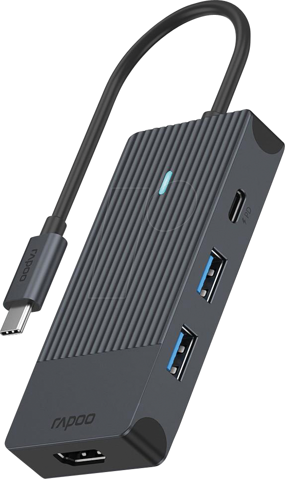 RAPOO UCM-2001 - USB 3.0 4-Port Hub, 2x A, 2x C, 1x HDMI, PD 100W von Rapoo