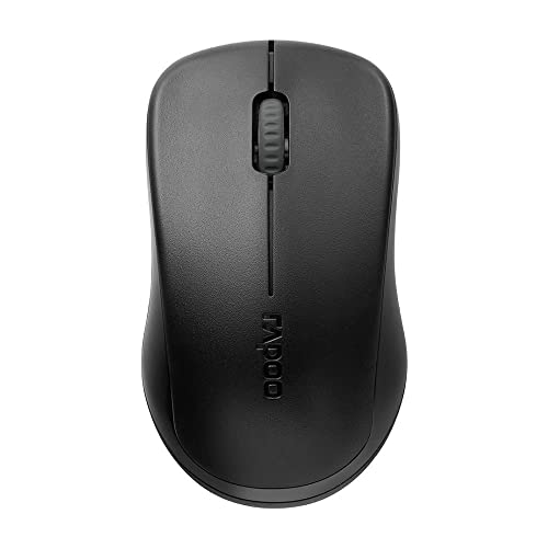 Rapoo 1620 kabellose Maus wireless Mouse 2.4 GHz Computermaus 1000 DPI Sensor 9 Monate Batterielaufzeit ergonomisch für PC & Mac schwarz, Regulär von Rapoo