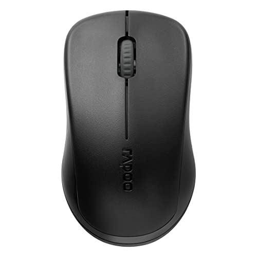 Rapoo 1680 Silent kabellose Maus Wireless Mouse 2.4 GHz Computermaus 1000 DPI Sensor 12 Monate Batterielaufzeit ergonomisch für PC & Mac - schwarz von Rapoo