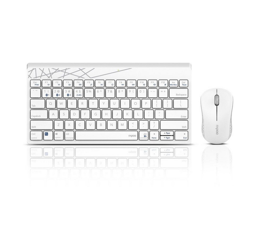 Rapoo 8000M kabelloses Tastatur-Maus-Set, Bluetooth, 2.4 GHz, 1300 DPI Tastatur- und Maus-Set von Rapoo