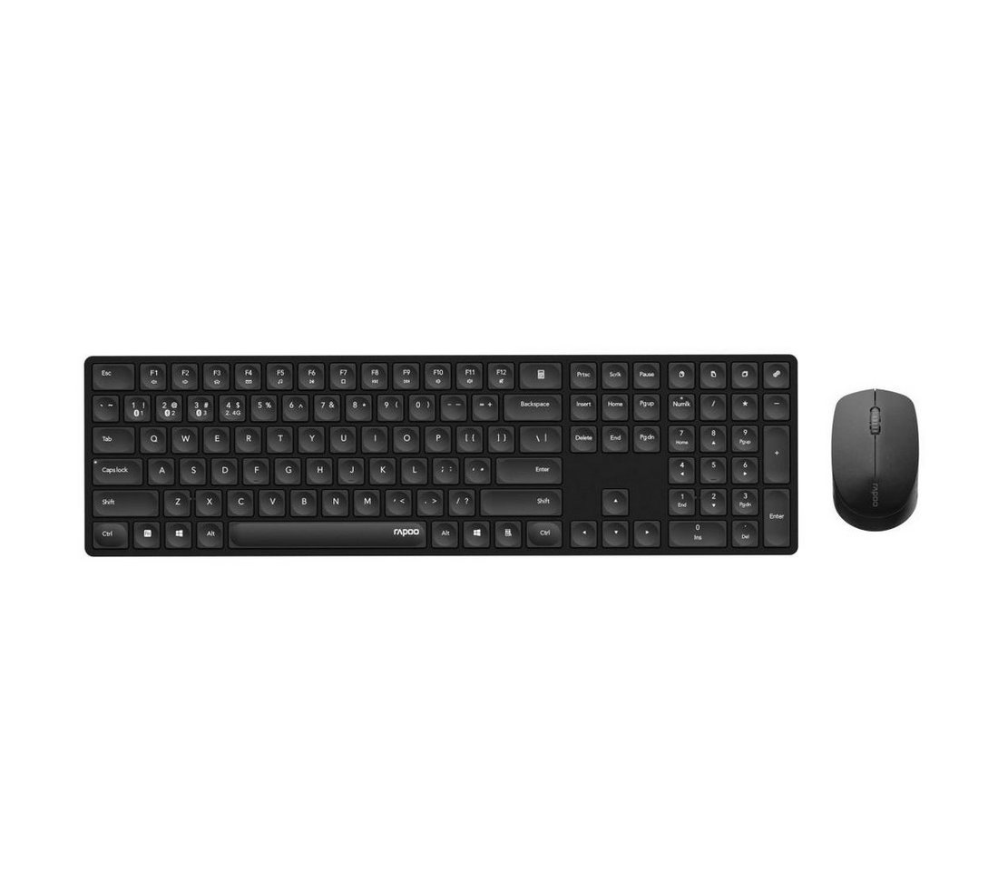 Rapoo 8020M, Kabelloses Multi-Mode-Deskset, QWERTZ Tastatur- und Maus-Set, 2.4 GHz von Rapoo