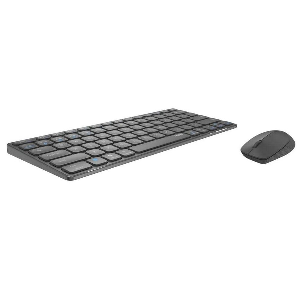 Rapoo 9600M Tastatur- und Maus-Set, Kabellos Deutsches-Layout QWERTZ Dunkelgrau flaches Aluminium Design von Rapoo