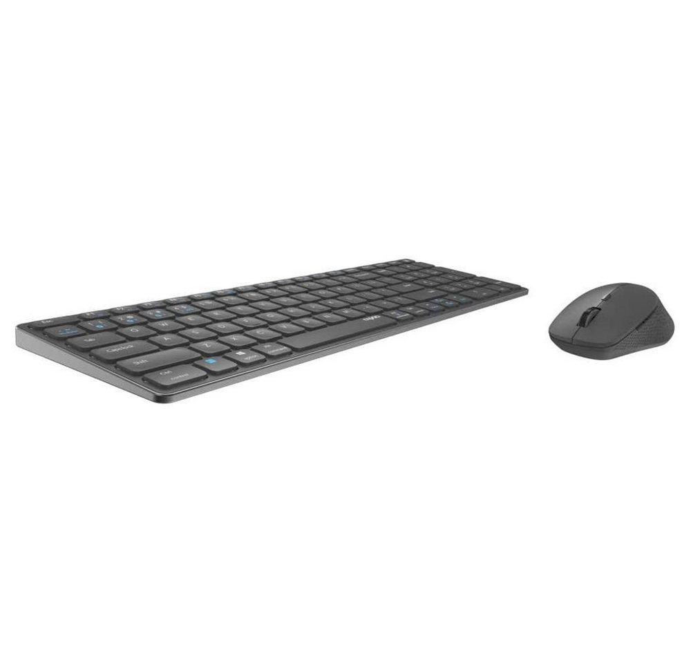 Rapoo 9700M Tastatur- und Maus-Set, Kabellos Deutsches-Layout QWERTZ Dunkelgrau flaches Aluminium Design von Rapoo