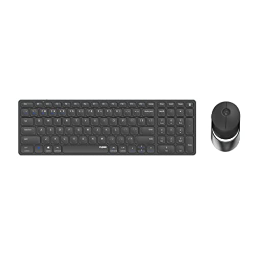 Rapoo 9750M kabelloses Tastatur-Maus Set Wireless Deskset 1600 DPI Sensor wiederaufladbarer Akku flaches Aluminium Design DE-Layout QWERTZ PC & Mac - dunkelgrau Rapoo 9750M kabelloses Tastatur-Maus Set Wireless Deskset 1600 DPI Sensor wiederaufladbarer Akku flaches Aluminium Design DE-Layout QWERTZ PC & Mac - dunkelgrau von Rapoo