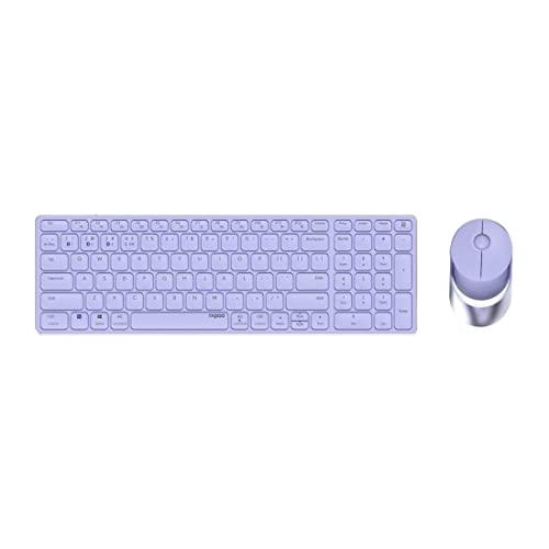 Rapoo 9750M kabelloses Tastatur-Maus Set Wireless Deskset 1600 DPI Sensor wiederaufladbarer Akku flaches Aluminium Design DE-Layout QWERTZ PC & Mac - lila Rapoo 9750M kabelloses Tastatur-Maus Set Wireless Deskset 1600 DPI Sensor wiederaufladbarer Akku flaches Aluminium Design DE-Layout QWERTZ PC & Mac - lila von Rapoo