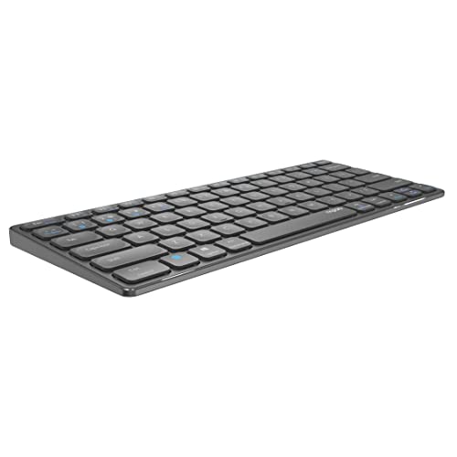 Rapoo E9600M kabellose Tastatur wireless Keyboard flaches Aluminium Design umweltfreundlicher wiederaufladbarer Akku DE-Layout QWERTZ PC & Mac - dark grey von Rapoo