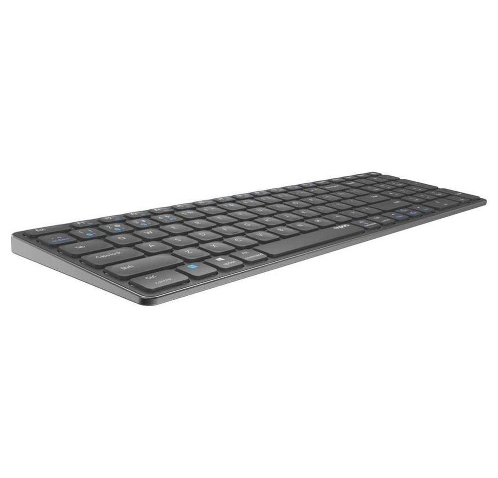 Rapoo E9700M Wireless-Tastatur (Kabellos Deutsches-Layout QWERTZ Dunkelgrau flaches Aluminium Design) von Rapoo