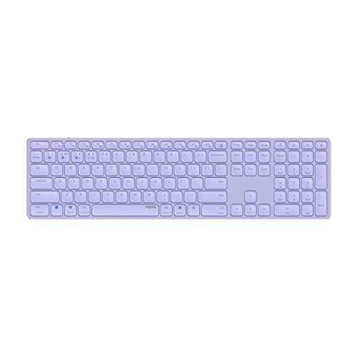 Rapoo E9800M kabellose Tastatur Wireless Keyboard wiederaufladbarer Akku flaches Aluminium Design DE-Layout QWERTZ PC & Mac - lila von Rapoo