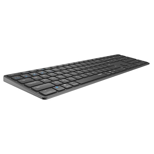 Rapoo E9800M kabellose Tastatur wireless Keyboard flaches Aluminium Design umweltfreundlicher wiederaufladbarer Akku DE-Layout QWERTZ PC & Mac - schwarz von Rapoo