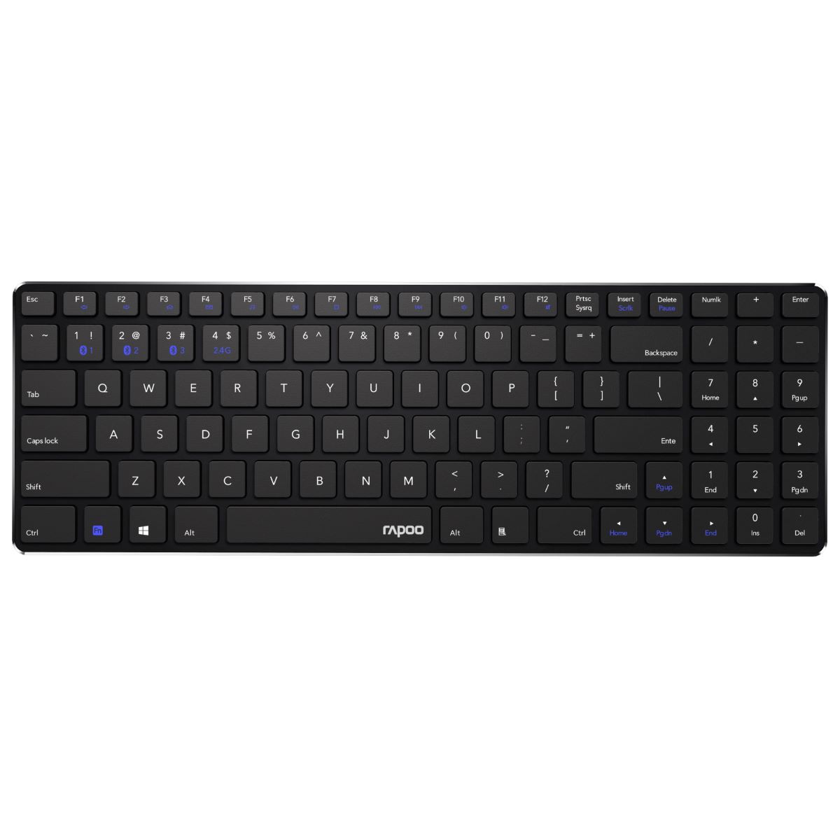 Rapoo Kabellose Ultraflache Multi-Mode-Tastatur "E9100M" Schwarz Drahtlose Multimodus-Verbindung Rapoo Kabellose Ultraflache Multi-Mode-Tastatur "E9100M" Schwarz Drahtlose Multimodus-Verbindung von Rapoo