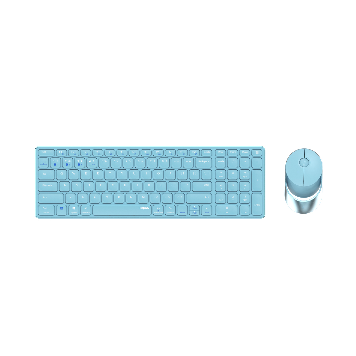 Rapoo Kabelloses Multi-Mode-Deskset "9750M" - blau - QWERTZ (deutsches)-Layout von Rapoo