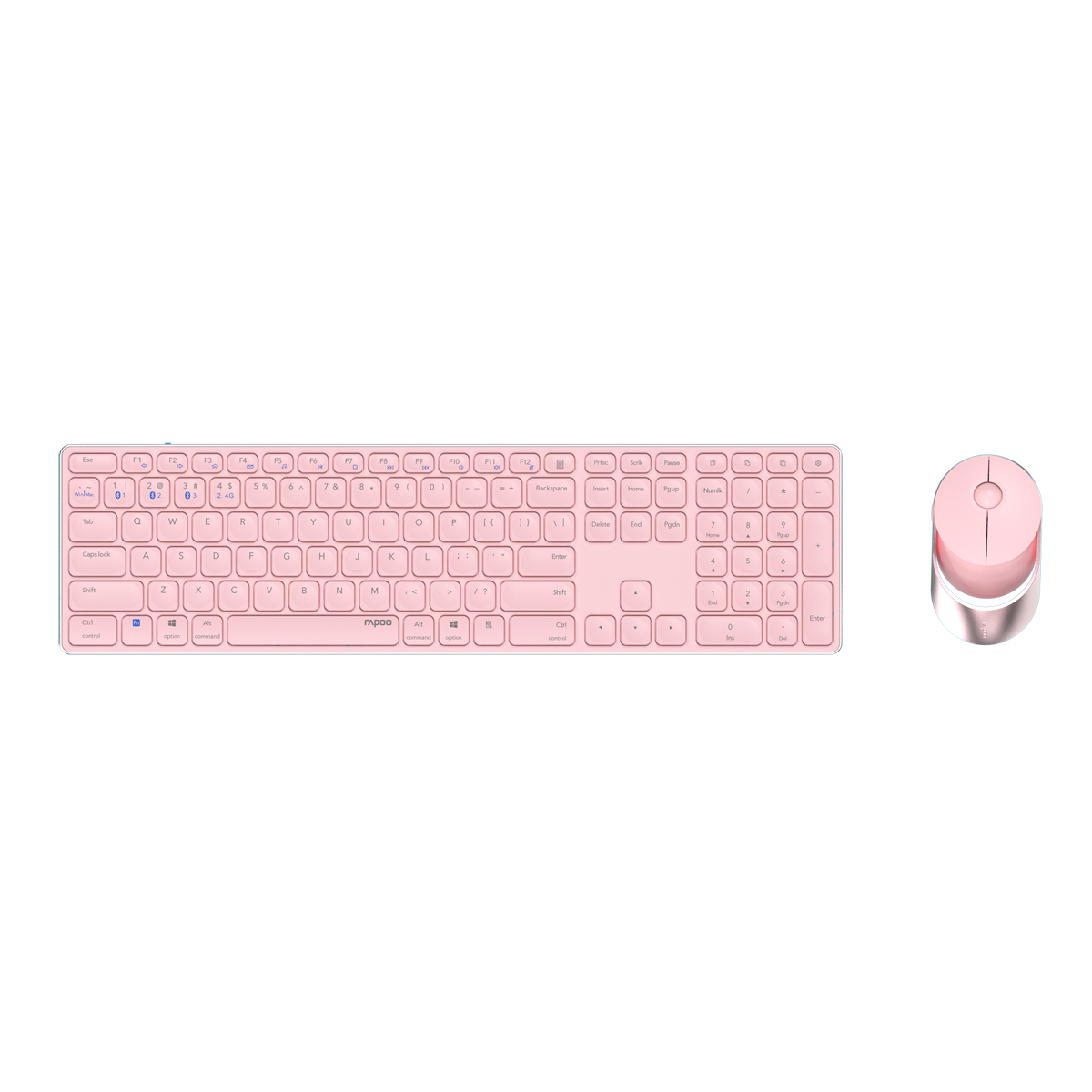 Rapoo Kabelloses Multi-Mode-Deskset "9850M" - pink - QWERTZ (deutsches)-Layout von Rapoo