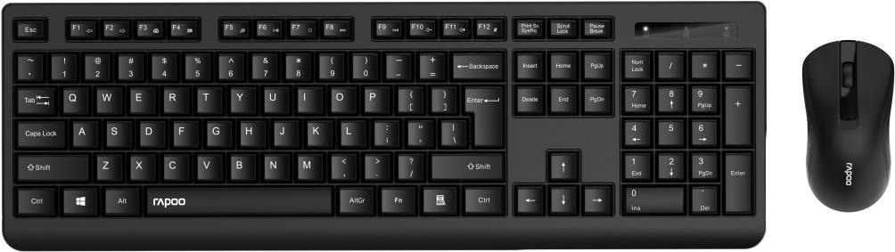 Rapoo Kabelloses Multi-Mode-Deskset X1700, Schwarz, QWERTZ (00221196) von Rapoo