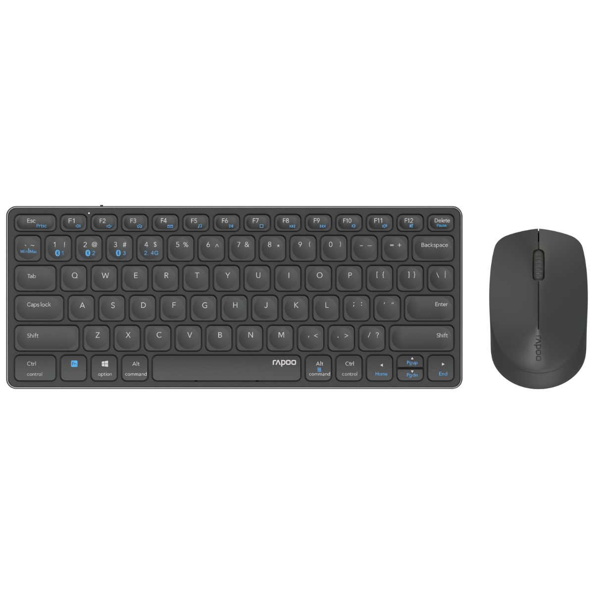 Rapoo Kabelloses Multimodus Desktop Set "9600M", DE-Layout, Grau kabellose Multimodus-Verbindung - ultraflaches Design - hochauflösender Sensor mit 13 Rapoo Kabelloses Multimodus Desktop Set "9600M", DE-Layout, Grau kabellose Multimodus-Verbindung - ultraflaches Design - hochauflösender Sensor mit 13 von Rapoo