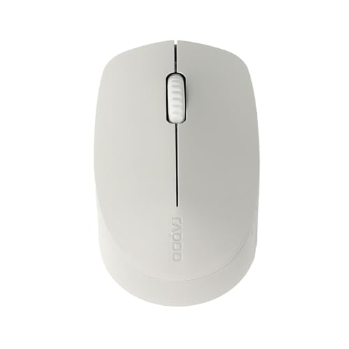 Rapoo M100 Silent kabellose Maus wireless Mouse 1300 DPI Sensor 9 Monate Batterielaufzeit leise Tasten ergonomisch für Links- und Rechtshänder PC & Mac - hellgrau von Rapoo