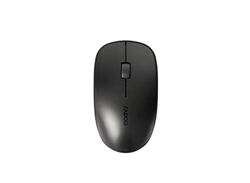 Rapoo M200 Silent kabellose Maus wireless Mouse 1300 DPI Sensor 12 Monate Batterielaufzeit leise Tasten ergonomisch für Links- und Rechtshänder PC & Mac - schwarz von Rapoo