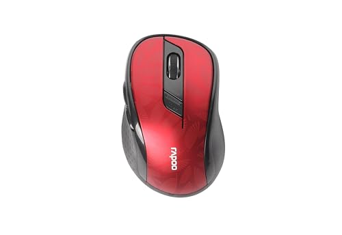 Rapoo M500 Silent kabellose Maus wireless Mouse 1600 DPI Sensor 12 Monate Batterielaufzeit leise Tasten ergonomisch für Rechtshänder PC & Mac - rot von Rapoo