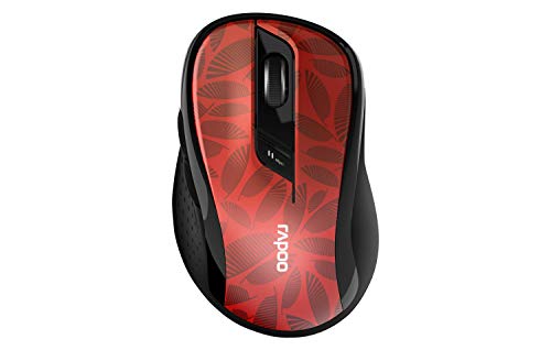 Rapoo M500 Silent kabellose Maus wireless Mouse 1600 DPI Sensor 12 Monate Batterielaufzeit leise Tasten ergonomisch für Rechtshänder PC & Mac - rot von Rapoo