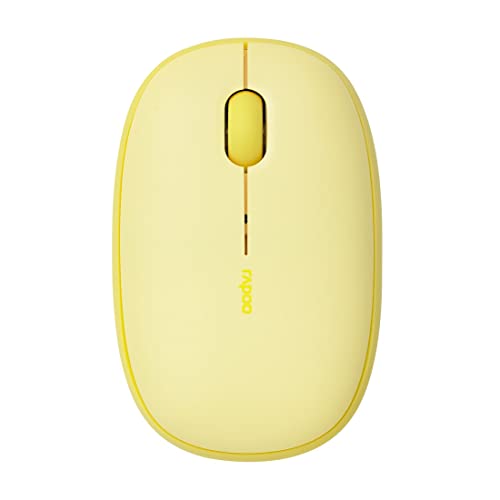 Rapoo M660 Silent kabellose Maus wireless Mouse 1300 DPI Sensor 9 Monate Batterielaufzeit leise Tasten ergonomisch für Rechtshänder und Linkshänder PC & Mac - gelb von Rapoo