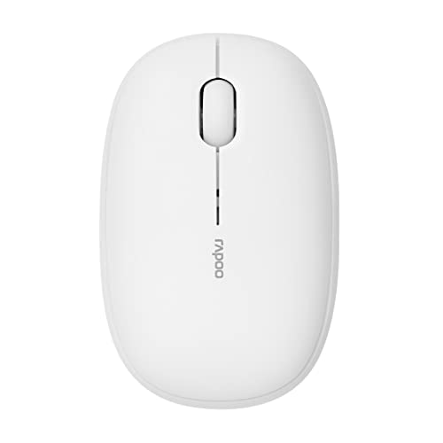 Rapoo M660 Silent kabellose Maus wireless Mouse 1300 DPI Sensor 9 Monate Batterielaufzeit leise Tasten ergonomisch für Rechtshänder und Linkshänder PC & Mac - weiß von Rapoo