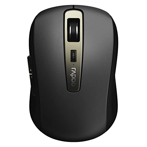 Rapoo MT350 kabellose Maus wireless Mouse 1600 DPI Sensor 12 Monate Batterielaufzeit ergonomisch für und Rechtshänder PC & Mac - schwarz von Rapoo