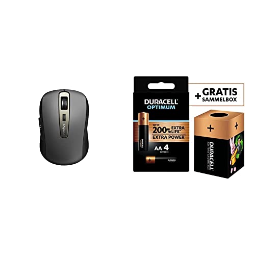 Rapoo MT350 kabellose Multi-Mode Maus (Bluetooth 3.0, 4.0, 2.4 GHz Wireless via USB) + Duracell NEU Optimum AA Mignon Alkaline-Batterien von Rapoo