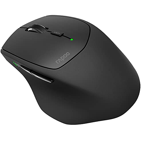 Rapoo MT550 kabellose Maus wireless Mouse 1600 DPI Sensor 12 Monate Batterielaufzeit ergonomisch für und Rechtshänder PC & Mac - schwarz von Rapoo