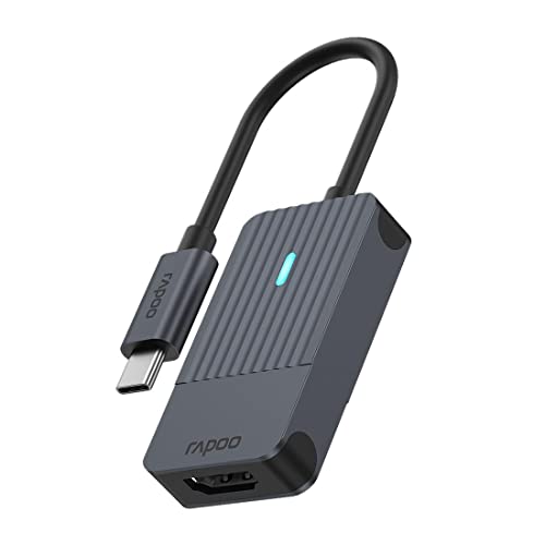 Rapoo UCA-1004 USB-C auf HDMI Adapter mit 4K@60Hz, Aluminium, kompatibel mit MacBook Pro, MacBook Air, iPad Air / Pro, Surface Pro / Go, Laptop, Notebook, Smartphone von Rapoo