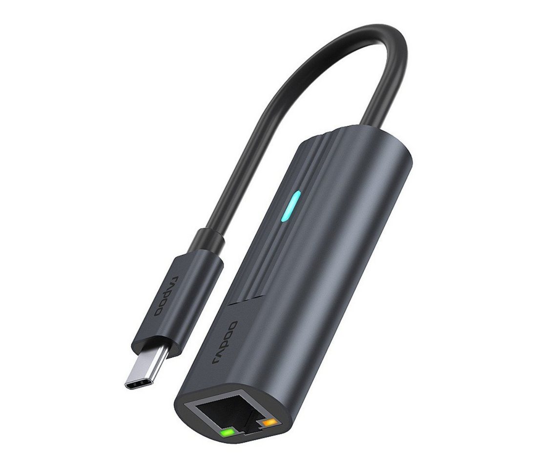 Rapoo UCA-1006 USB-C Adapter, USB-C auf Gigabit LAN, Grau USB-Adapter USB-C zu RJ-45 (Ethernet), 15 cm von Rapoo