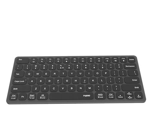 Rapoo UCK-6001 Ultraflache beleuchtete Tastatur mit 8-in-1 USB-C Multiport Hub, flaches Aluminium Design DE-Layout QWERTZ PC & Mac - dunkelgrau von Rapoo