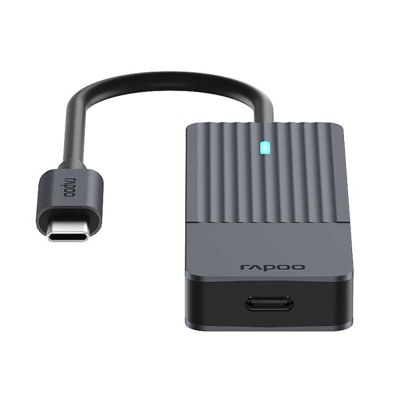 Rapoo USB-C Hub, USB-C auf USB-A und USB-C grau von Rapoo